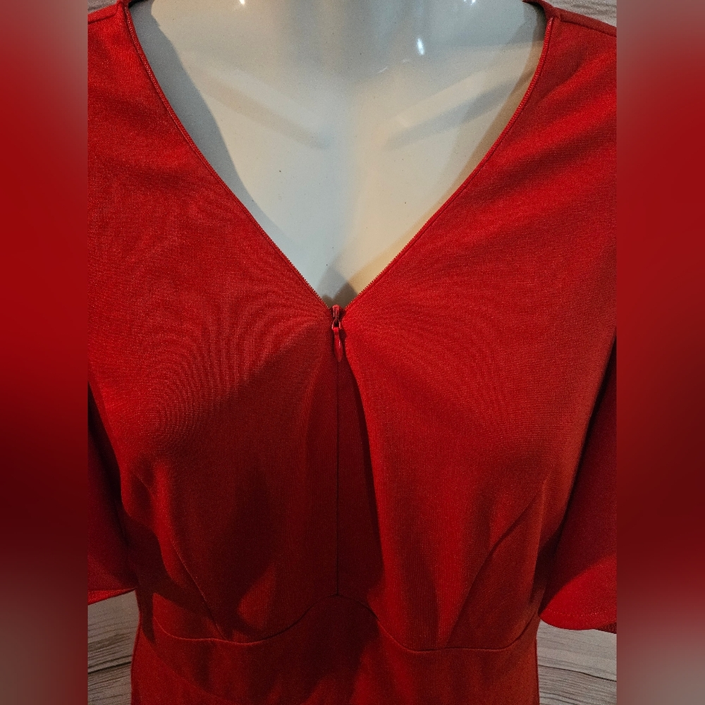 Women's Red Ruffle High-Low Dress, Red Size S - Picture 3 of 10